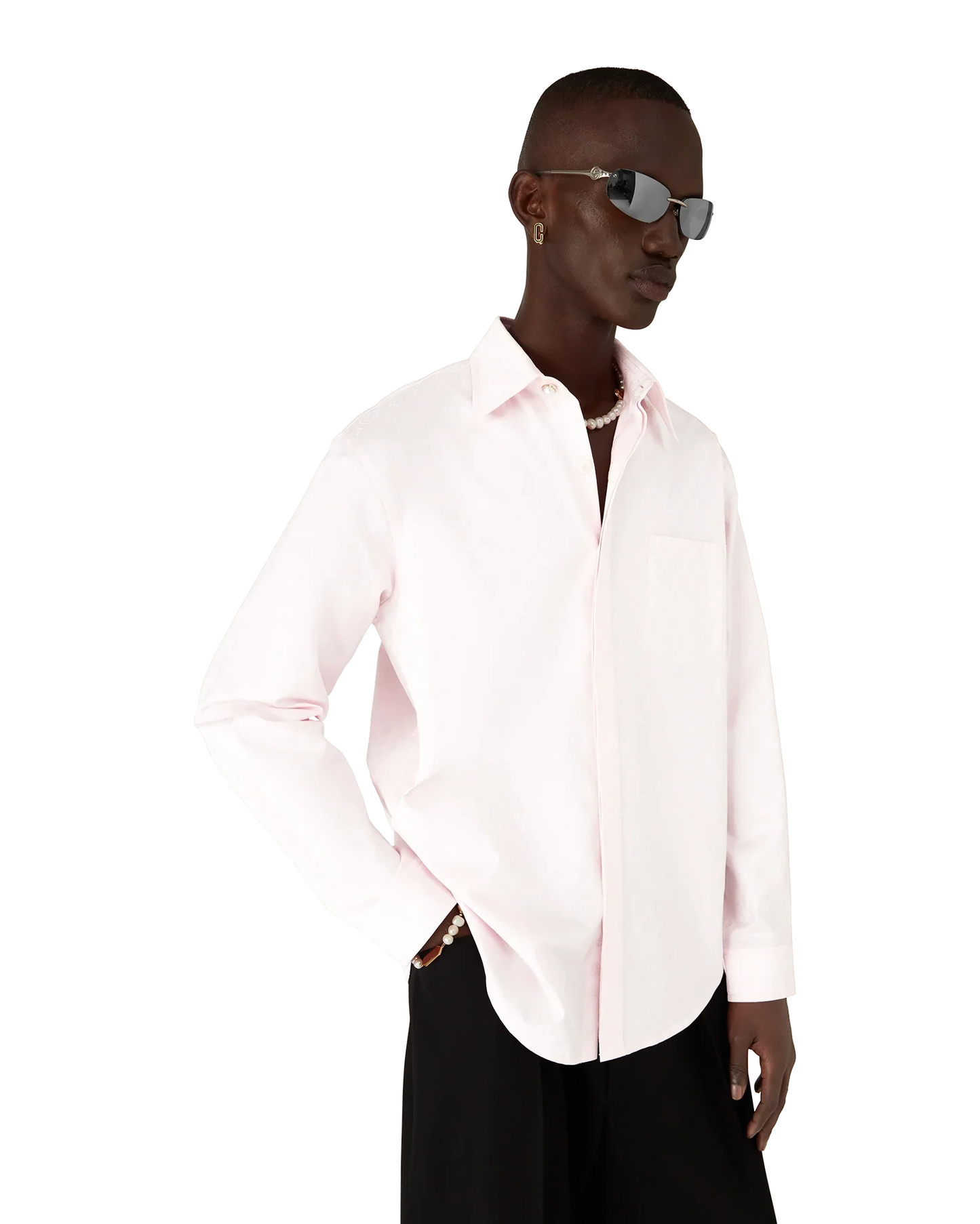 Cotton Monogram Long Sleeve Shirt