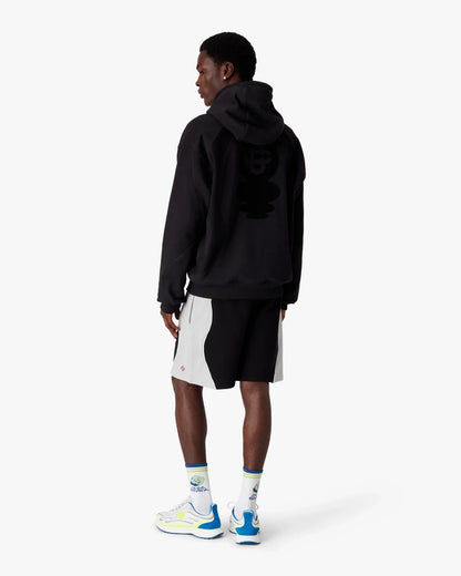 Black Squash Logo Flock Print Hooded Sweatshirt