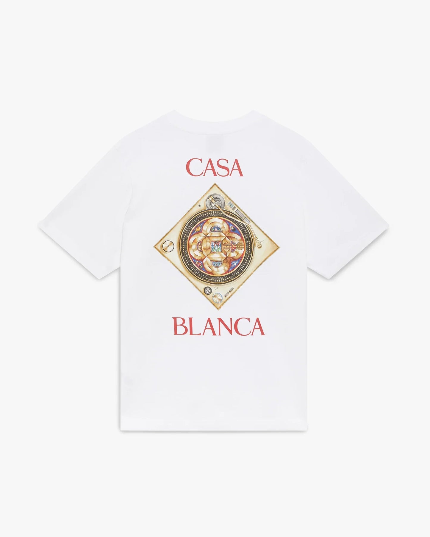 White Plafond Orne De Musique Short Sleeve T-Shirt