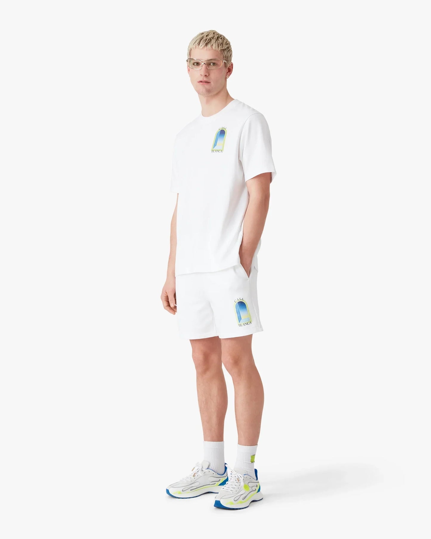 White & Lime Arches Short Sleeve T-Shirt