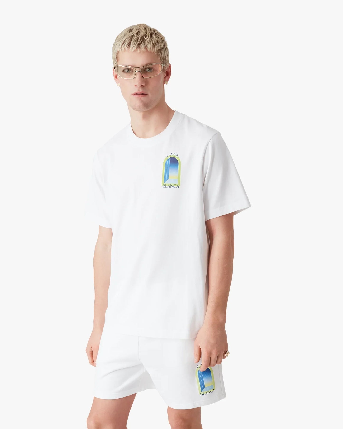 White & Lime Arches Short Sleeve T-Shirt