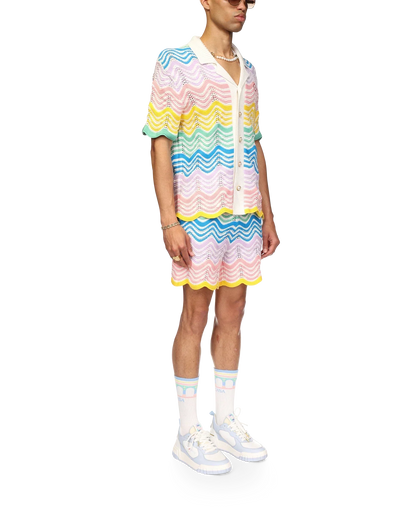 Gradient Wave Knit Shirt