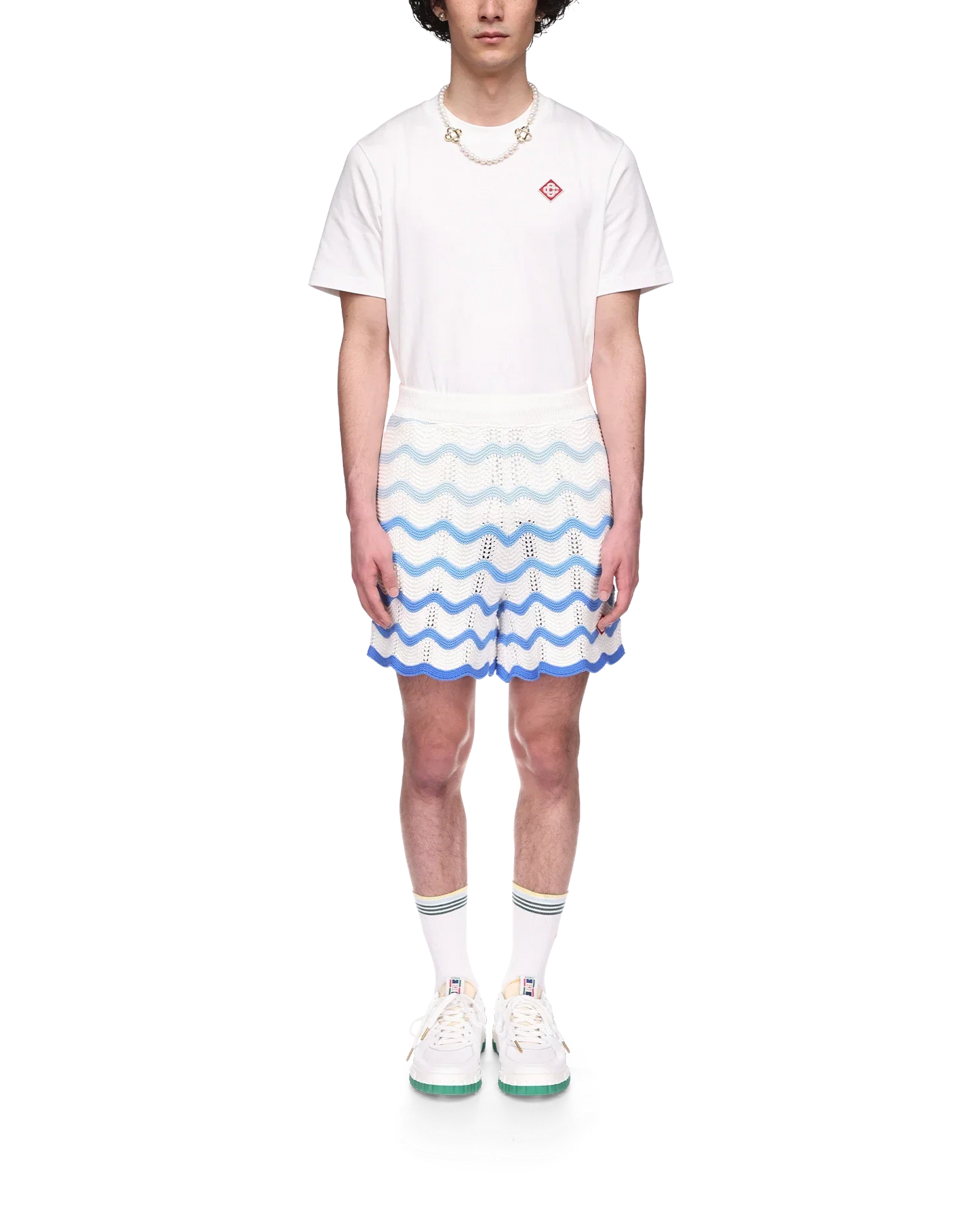 Wavy Gradient Crochet Shorts