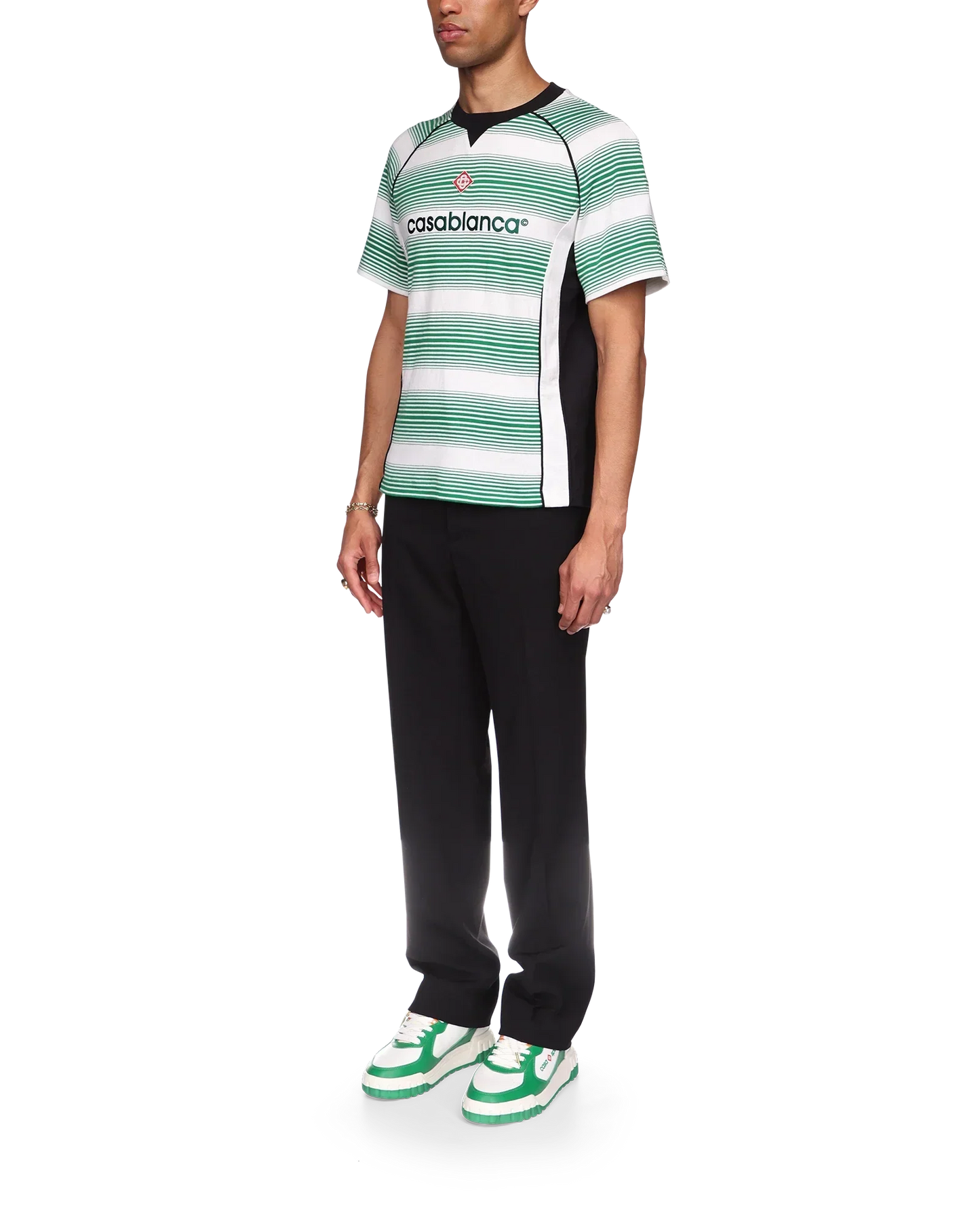 Gradient Stripe Panelled Short Sleeve T-Shirt