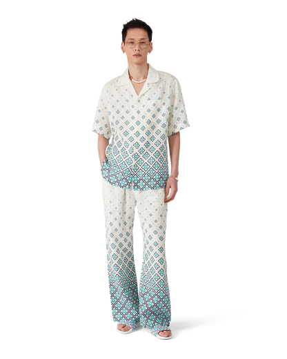 Gradient Monogram Short Sleeve Linen Shirt