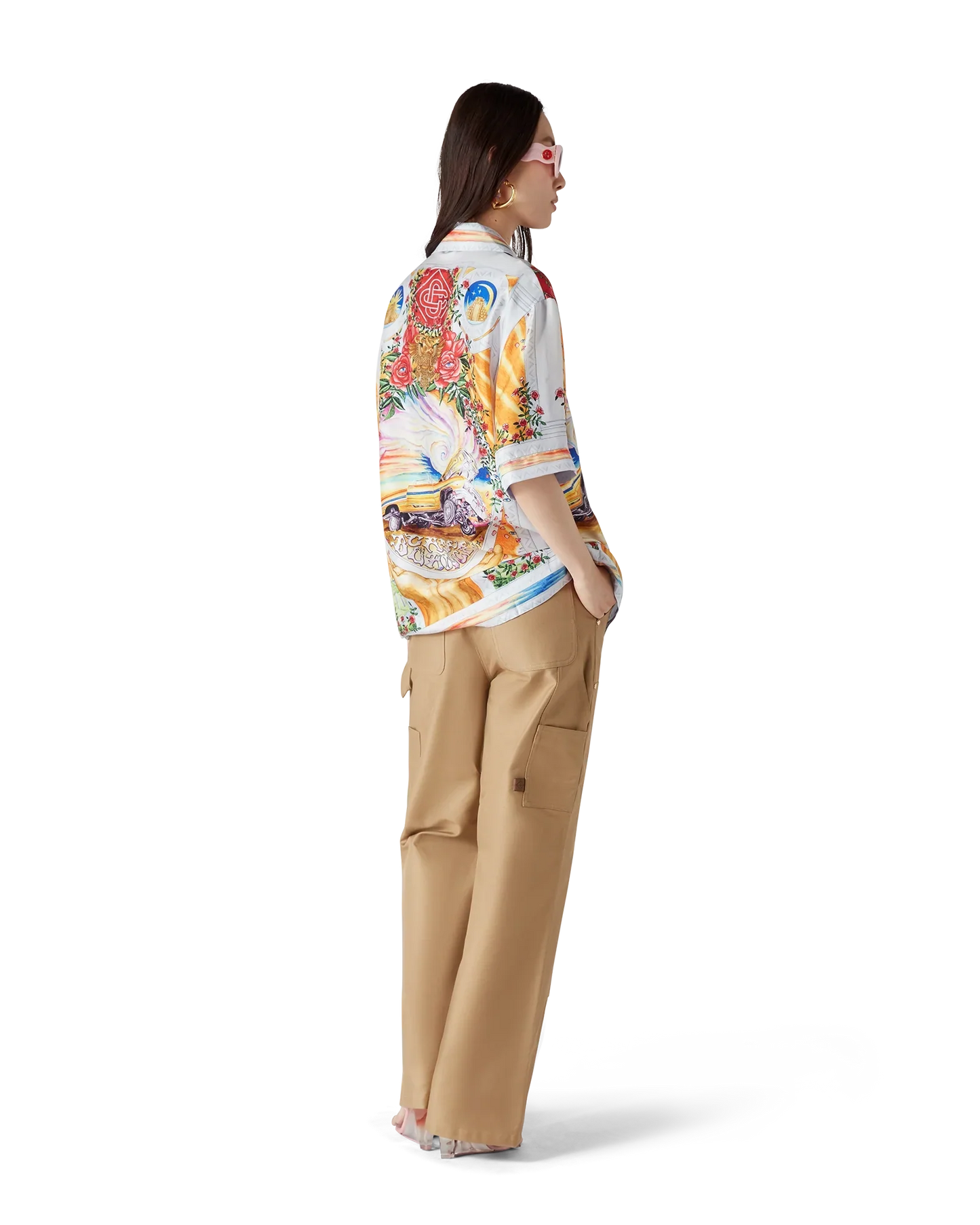 La Tornade De Rose Short Sleeve Silk Shirt